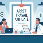 arrêt de travail antidaté illustration vectorielle moderne