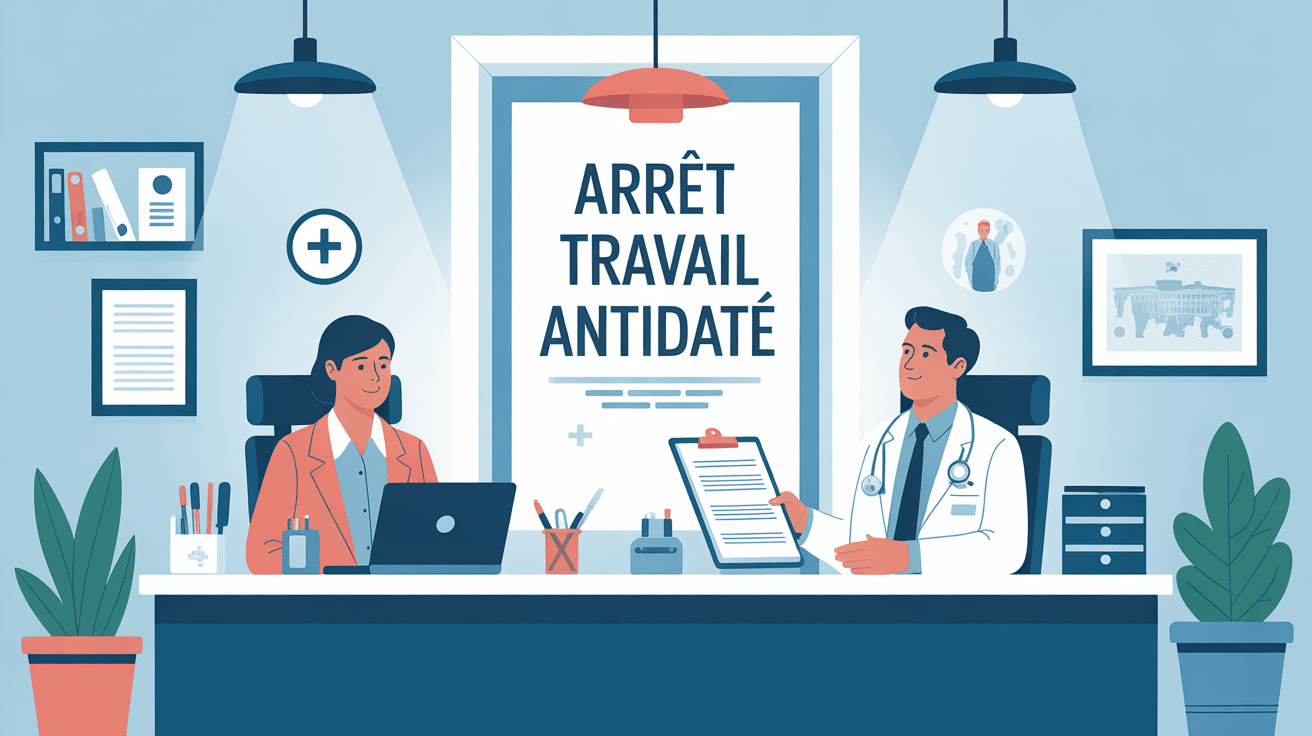 arrêt de travail antidaté illustration vectorielle moderne