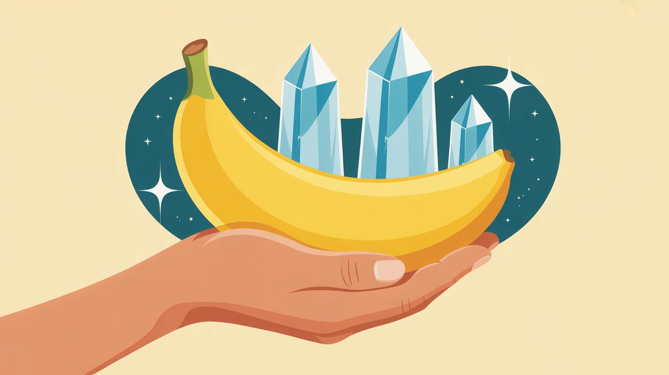 illustration banane et acide urique main santé