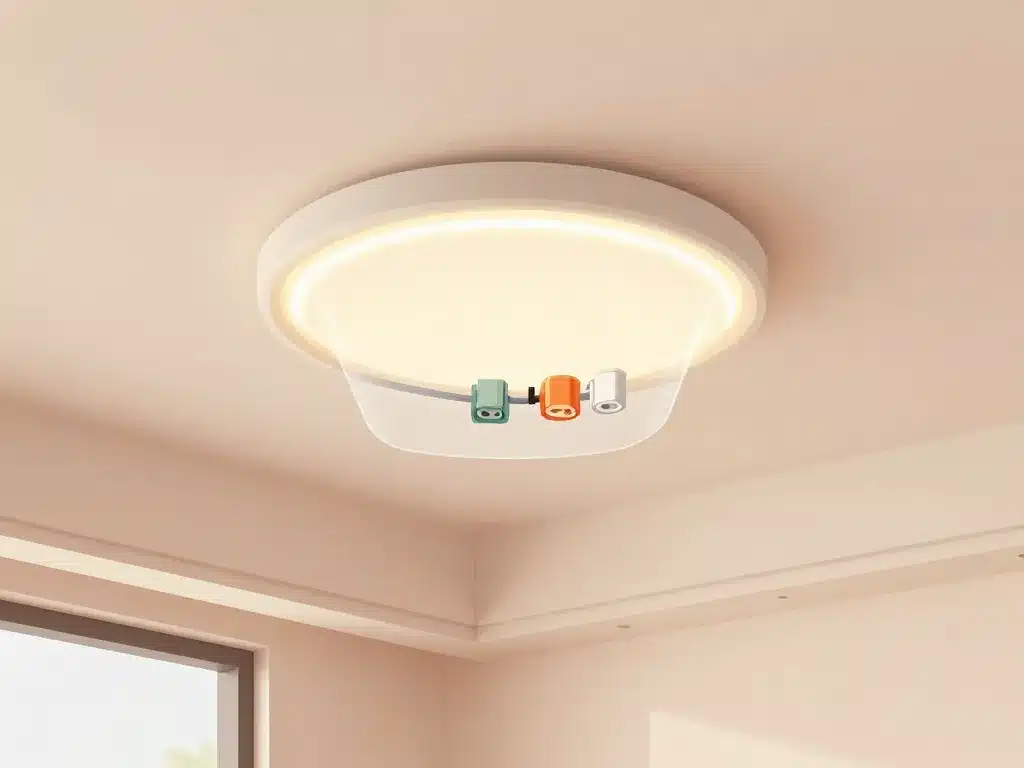 cache pour plafonnier masquant fils électriques