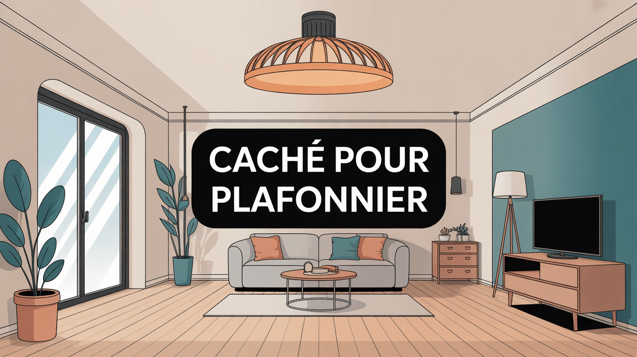 cache pour plafonnier décoratif sur plafond contemporain
