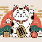 chat japonais porte bonheur stylisé ambiance élégante