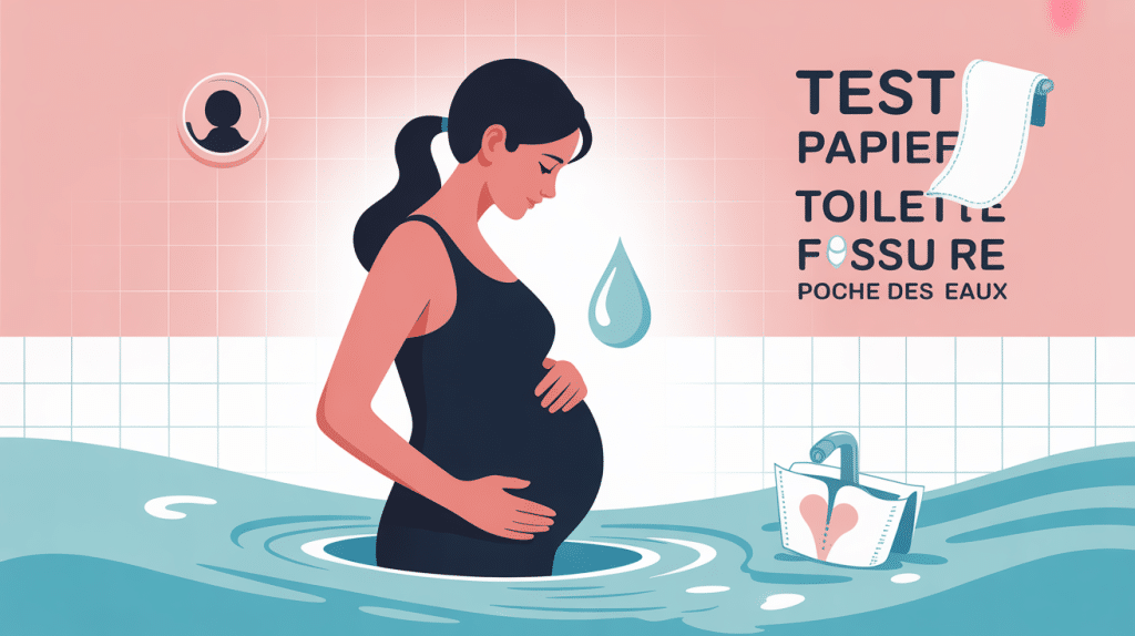 fissure poche des eaux test papier toilette illustration femme enceinte