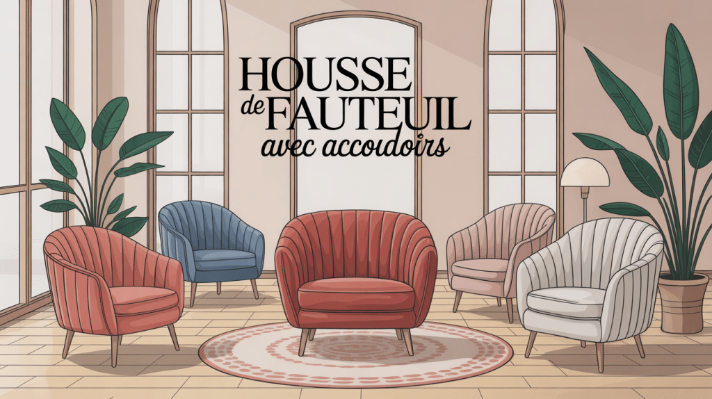 housse fauteuil accoudoir élégante dans salon