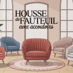 housse fauteuil accoudoir élégante dans salon