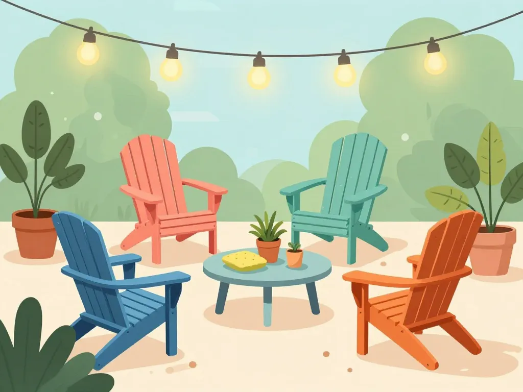 coin détente extérieur adirondak colorées