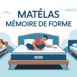 matelas mémoire de forme avis kiné illustration stylisée