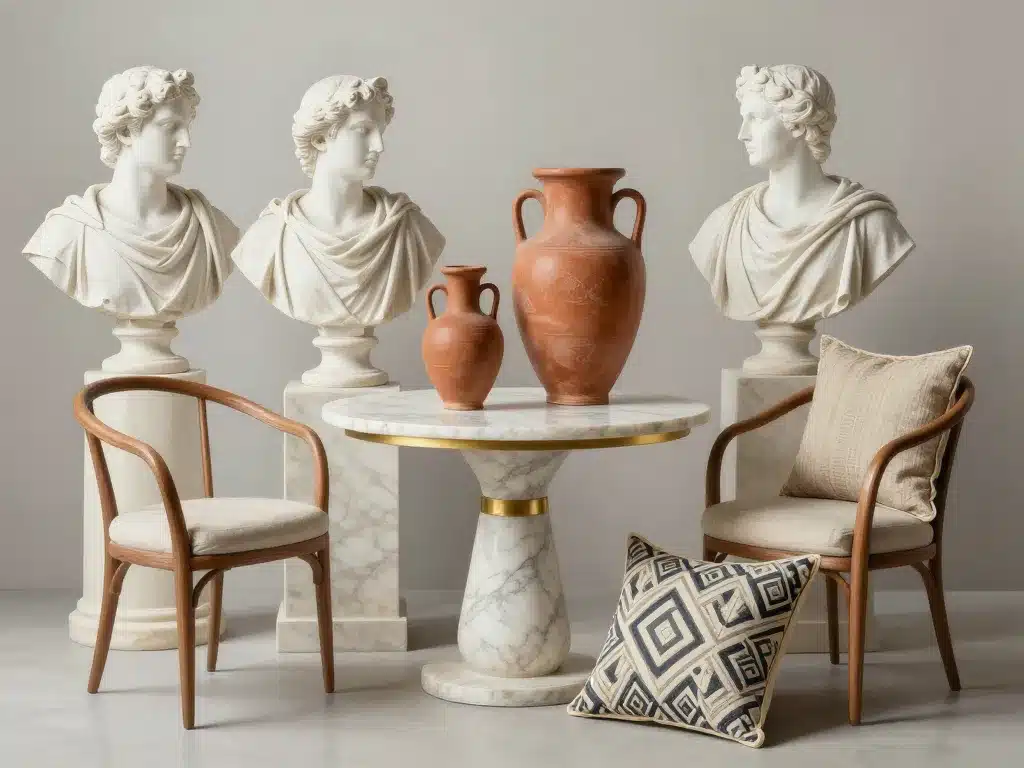 objets décoratifs meubles style grecque antique