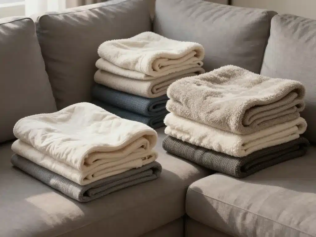 différentes matières plaid pour canapé d'angle