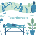 illustration tecarthérapie prix séance patient praticien sur table de soins