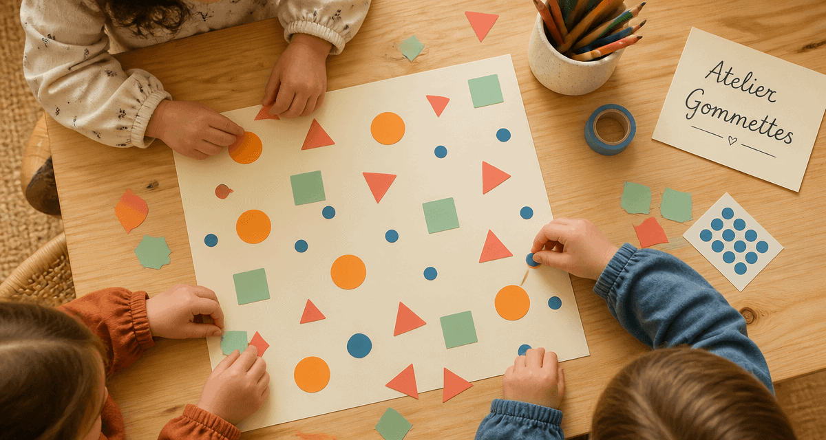 activité gommette maternelle enfants mains gommettes
