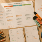 combien de semaine dans une année scolaire, bureau avec calendrier