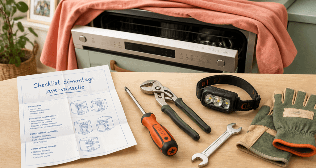 comment sortir un lave vaisselle encastrable outils checklist