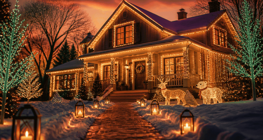 decoration noel exterieur jardin lumineux