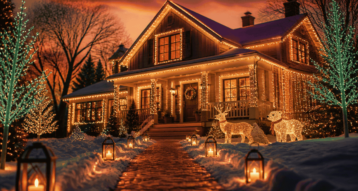 decoration noel exterieur jardin lumineux