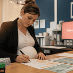 Enchaîner arrêt maladie et congé maternité, femme enceinte au bureau