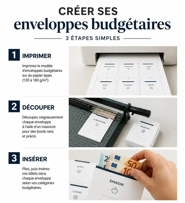 Étapes de création d'une enveloppe budget à imprimer pour la gestion de ses finances personnelles