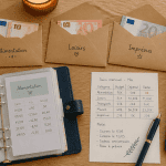 enveloppe budgétaire sur table avec euros et suivi