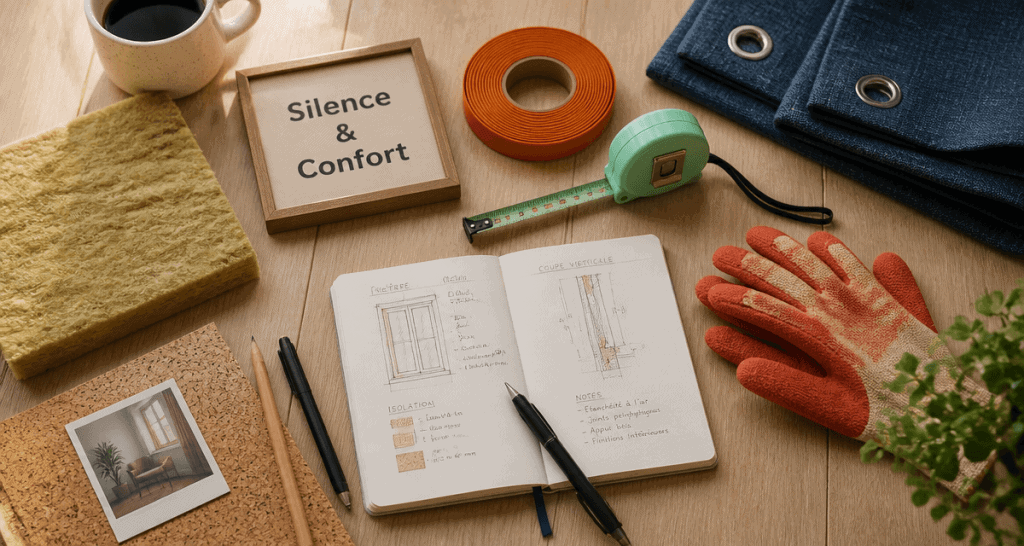 isoler phoniquement une pièce avec matériaux et outils