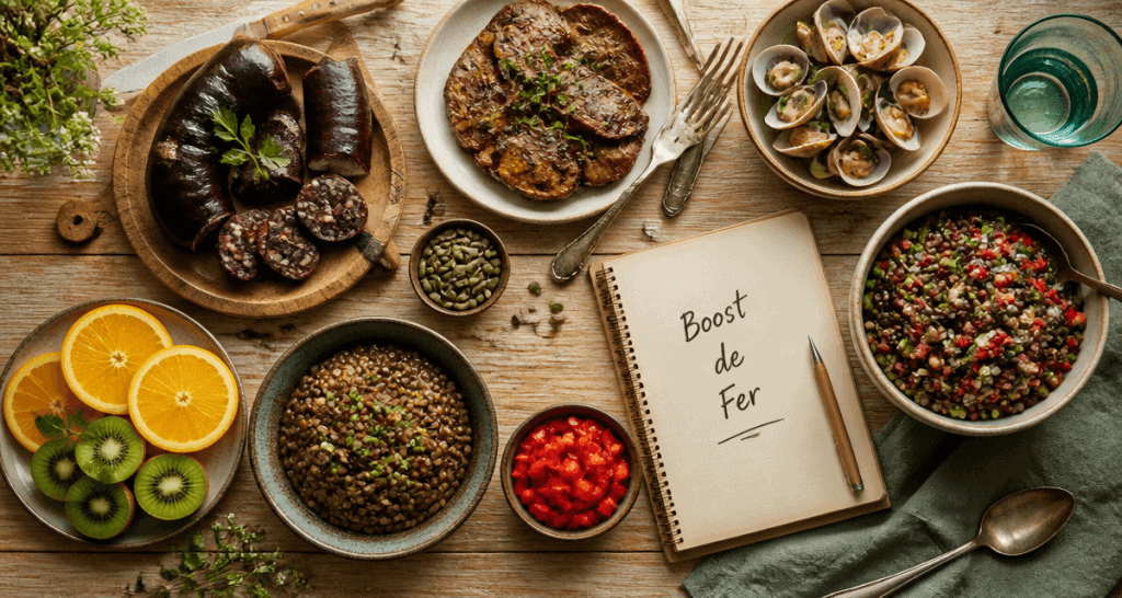 liste d aliments riche en fer en photo réaliste