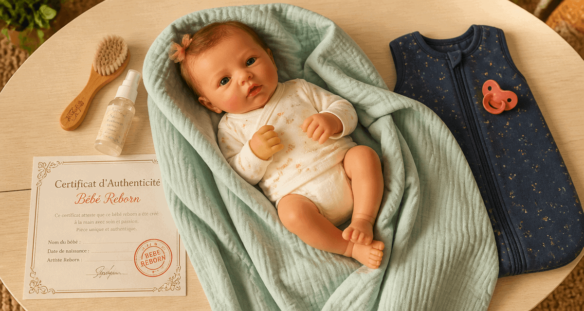 Munecas reborn réaliste sur couverture avec accessoires