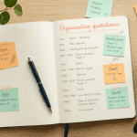 organisation quotidienne bureau planning carnet