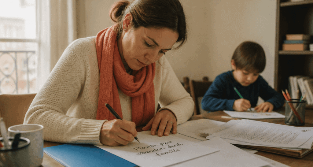 plainte abandon de famille mère rédige lettre