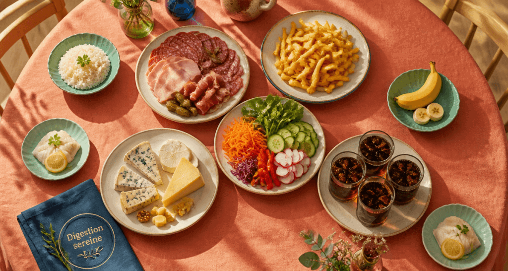 Probleme de digestion aliments a eviter assiettes aliments interdits