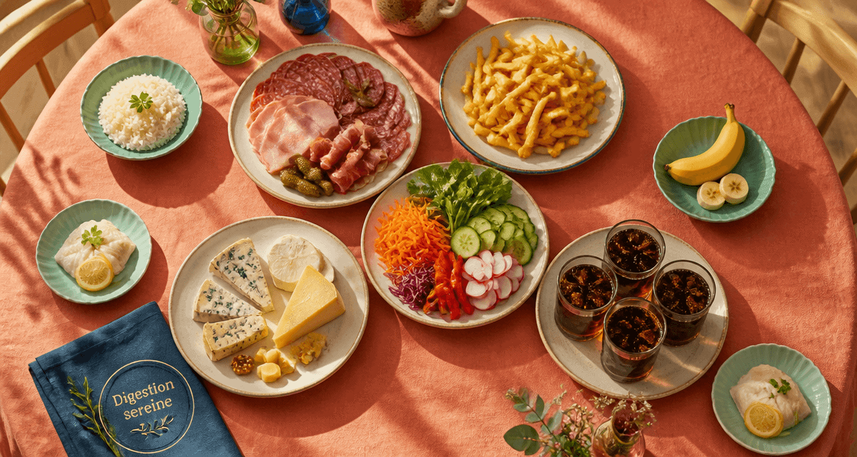 Probleme de digestion aliments a eviter assiettes aliments interdits