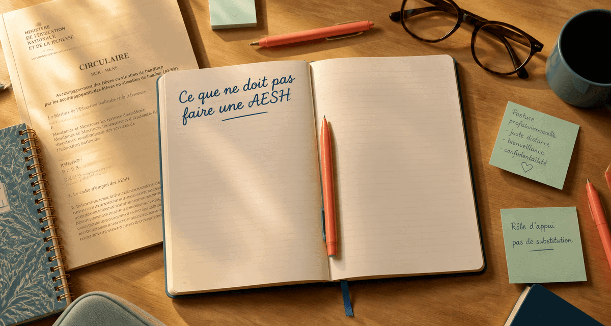 Que ne doit pas faire une AESH carnet bureau