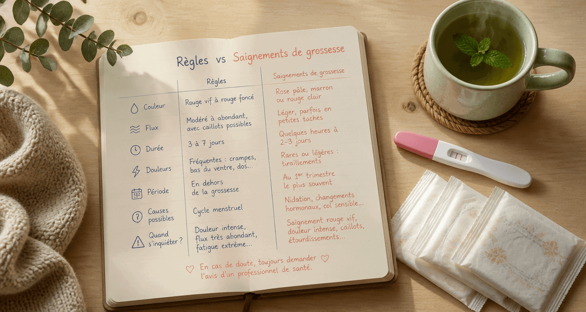 témoignage de femme enceinte ayant eu leur règles carnet test protections