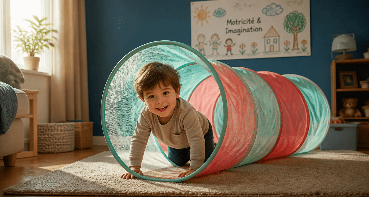 tunnel enfant coloré motricité