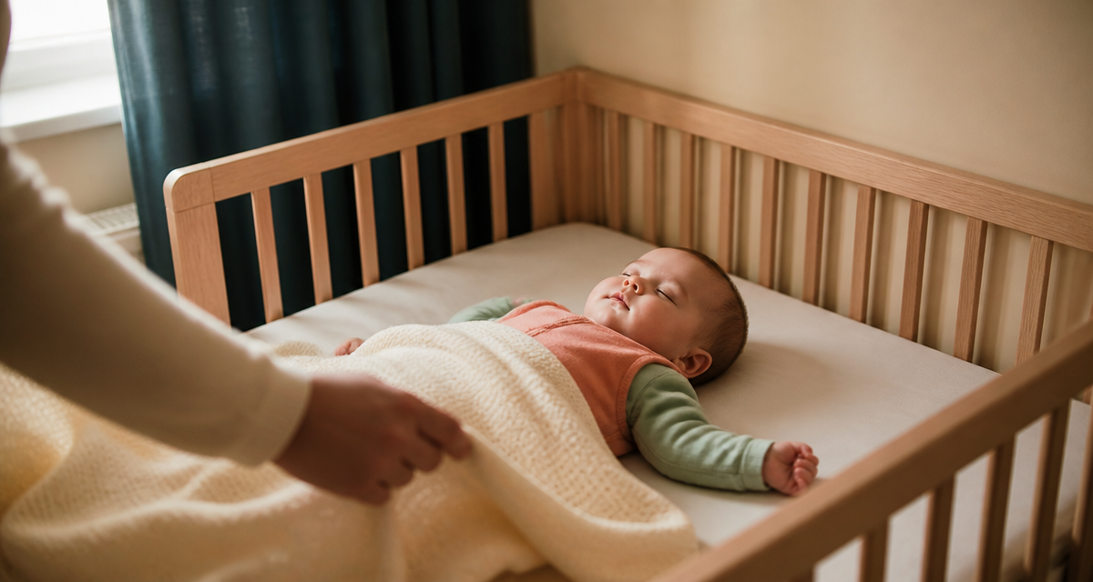 bebe dort sur le cote dans lit securise