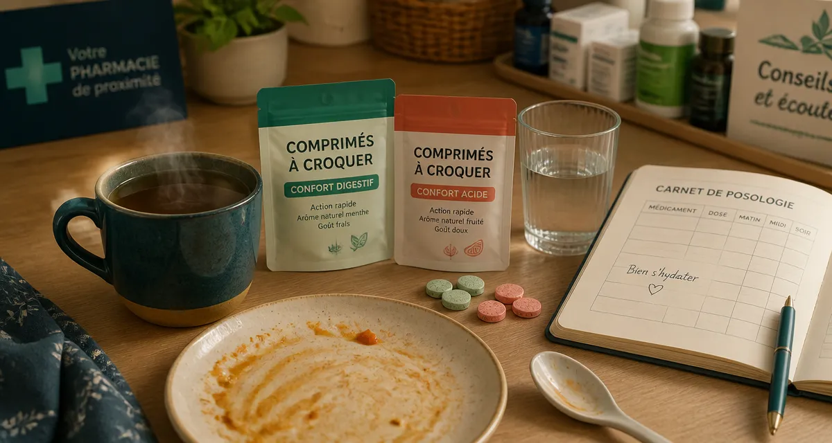 Difference entre Gaviscon et Gavisconelle, antiacide en comprimés à croquer près d’eau