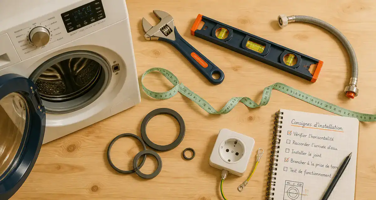 lave linge branchement vue outils