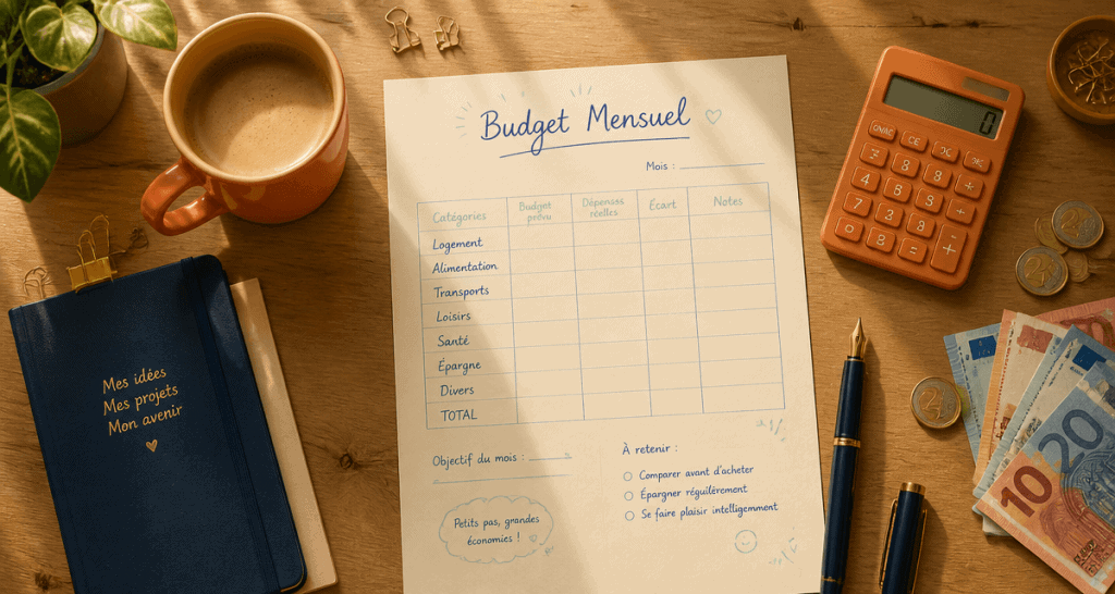 pdf feuille de budget mensuel vierge a imprimer sur bureau cosy