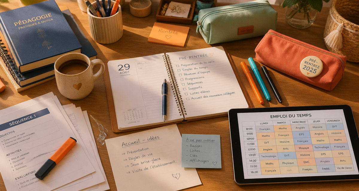 Pré rentrée 2025 bureau enseignant agenda