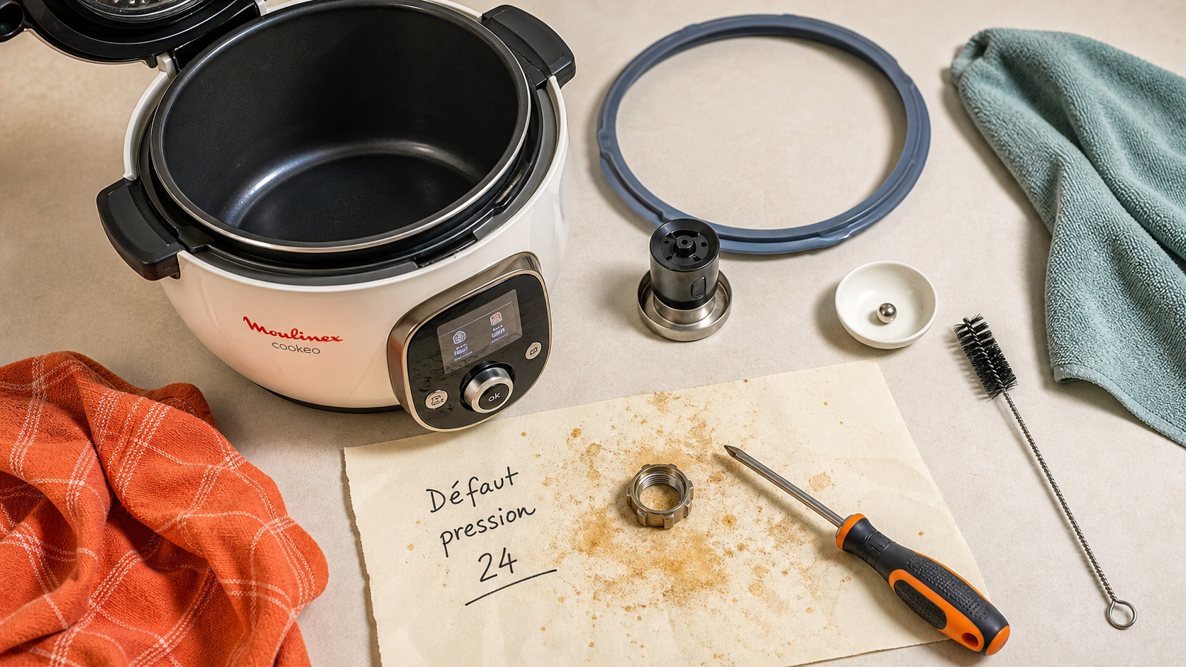 Problème cookeo cuisson sous pression : joint et valve de pression à contrôler