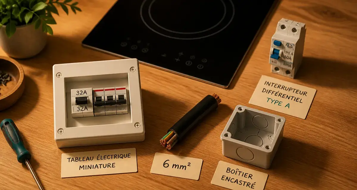 Quel disjoncteur pour plaque induction : 32A, câble 6 mm² et normes sécurité