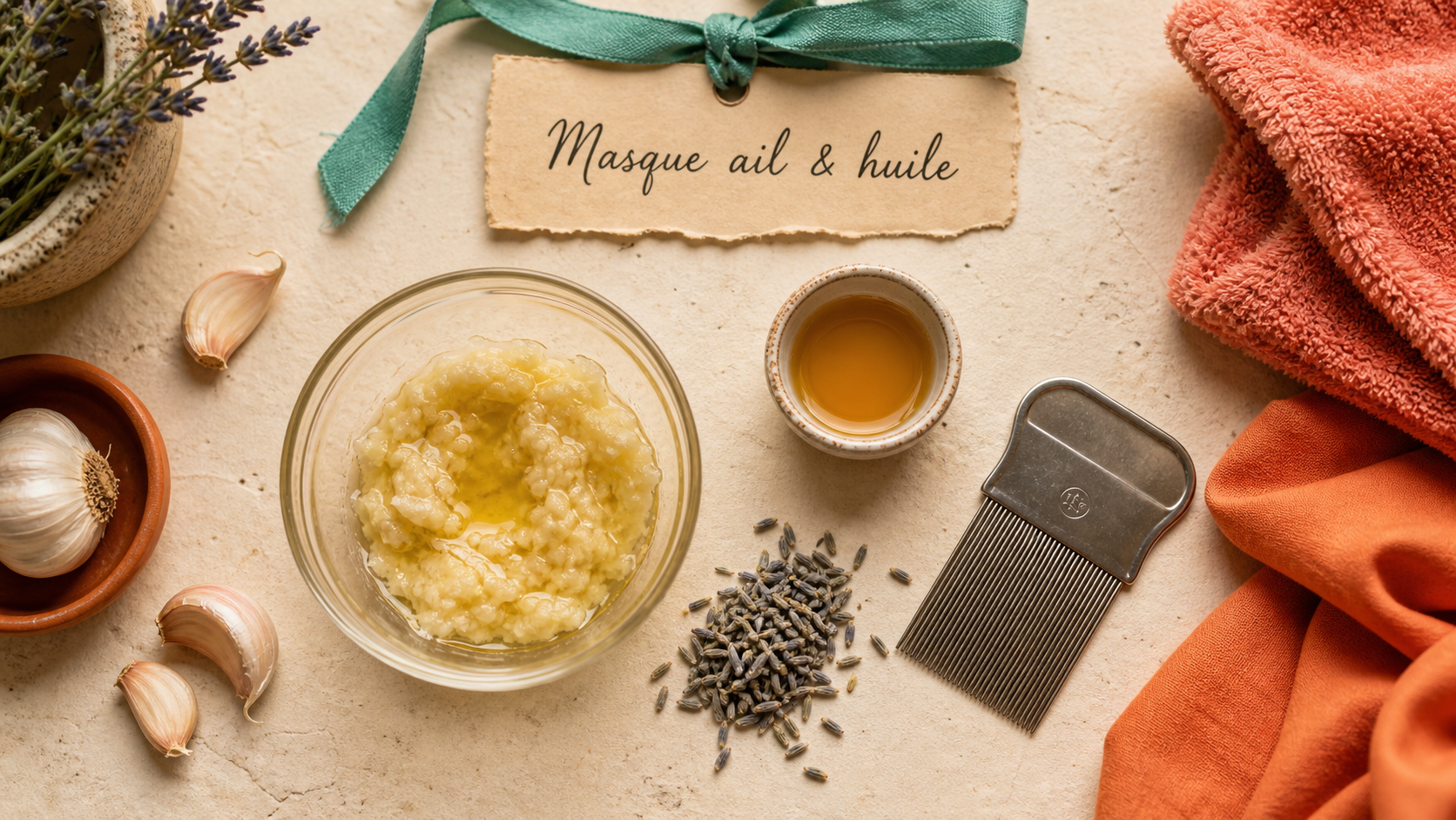 Recette marocaine contre les poux : ail, huile d’olive et vinaigre, peigne à poux