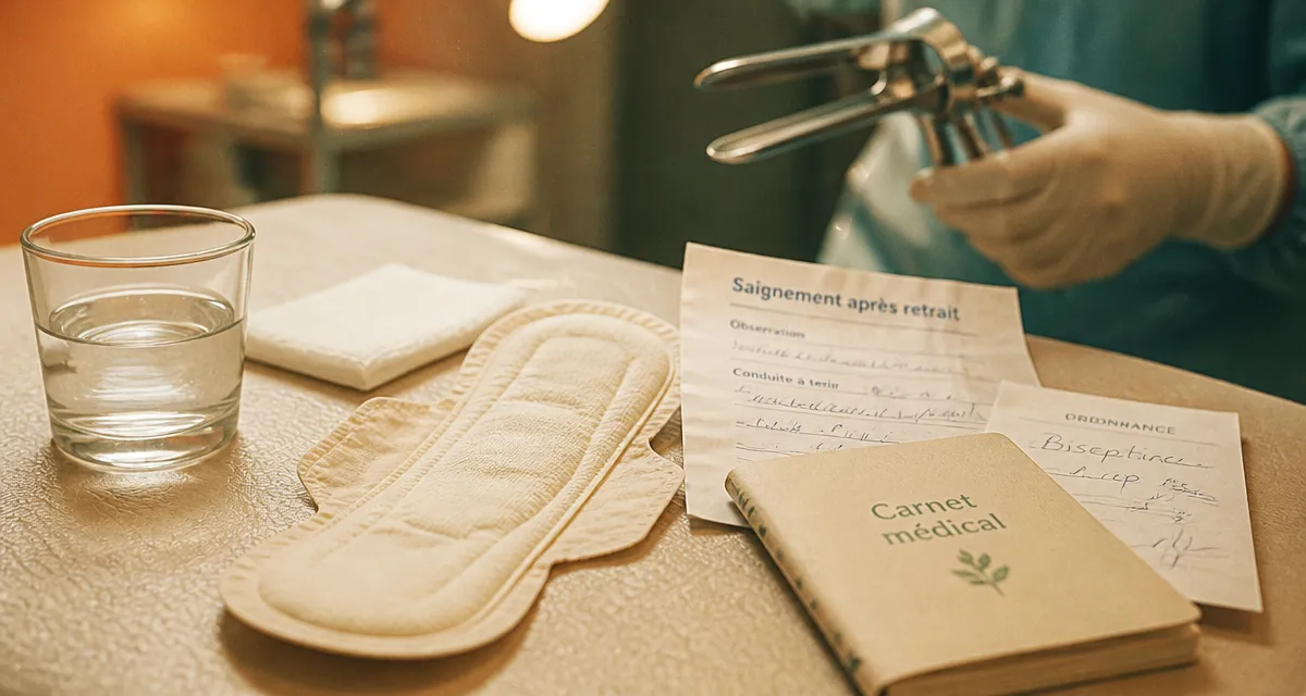 Saignement après retrait stérilet : serviette hygiénique et examen médical