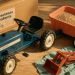 Tracteur enfance à pédales avec remorque et pelle pour enfants