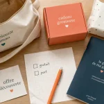 Cadeau gratuit grossesse : coffret cadeau et offre découverte sur table