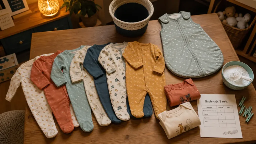 Combien de pyjama 1 mois : garde-robe bébé sans surplus (pyjamas, gigoteuse, bodys)