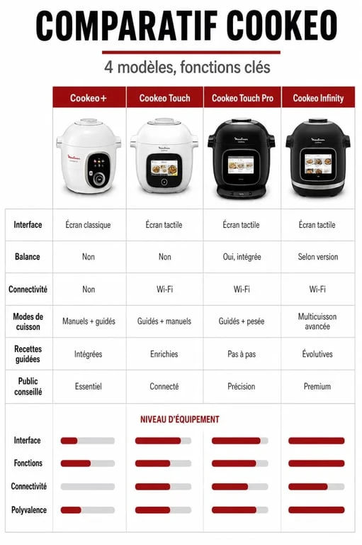 Comparatif des modèles Cookeo pour choisir le multicuiseur adapté à ses besoins