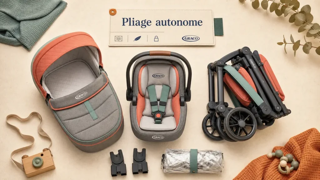 Graco Myavo 3 en 1 : 5,8 kg, nacelle, coque et pliage autonome