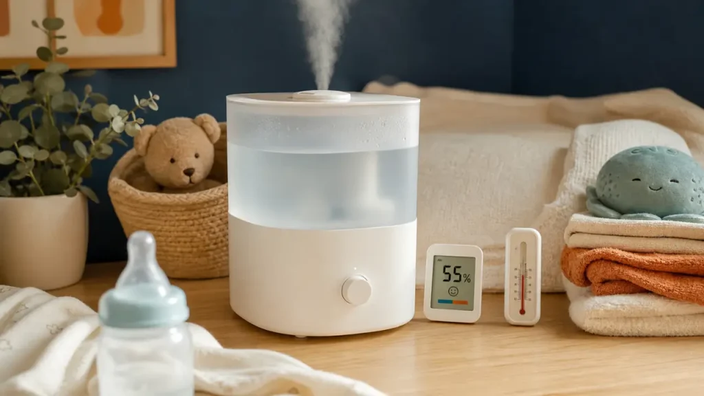 Humidificateur pour bebe vapeur froide, 55% humidité