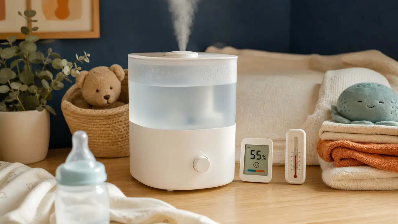 Humidificateur pour bebe vapeur froide, 55% humidité