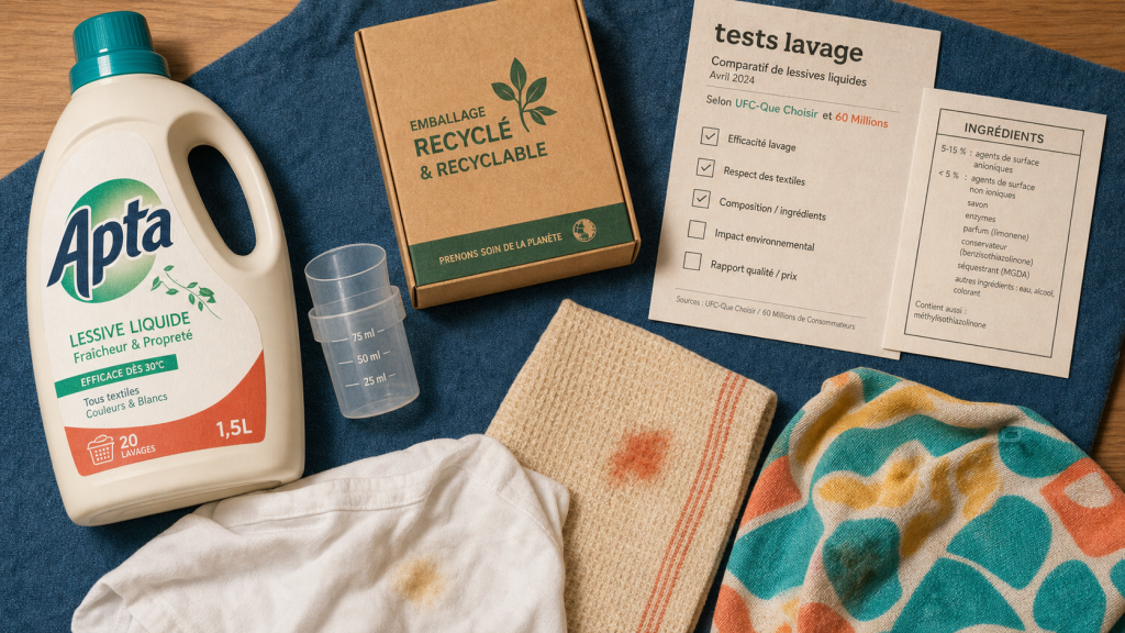 Lessive apta savon de marseille avis : test lavage et résultats