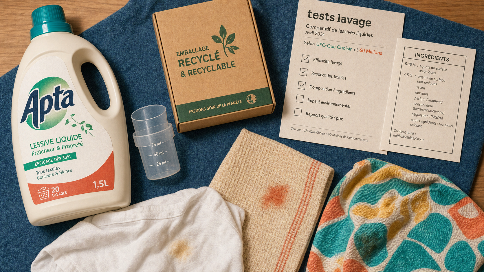 Lessive apta savon de marseille avis : test lavage et résultats